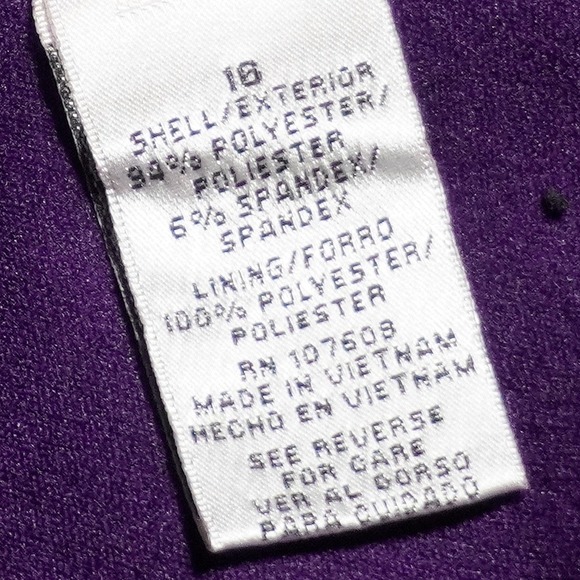 Karin Stevens Purple Textured Fit & Flare Dress XL 1X Keyhole Stretch Cocktail - Picture 5 of 6